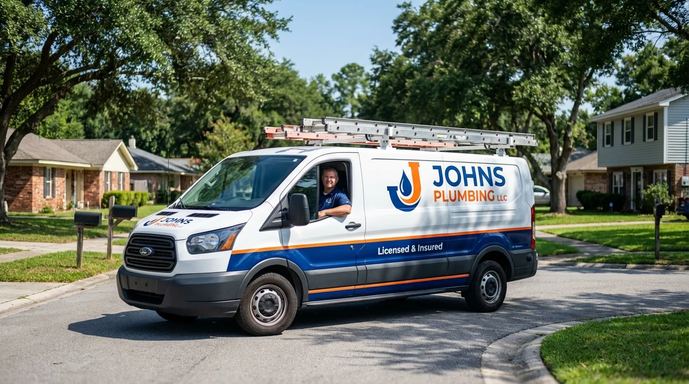 Johns Plumbing LLC service van in Franklin, KY