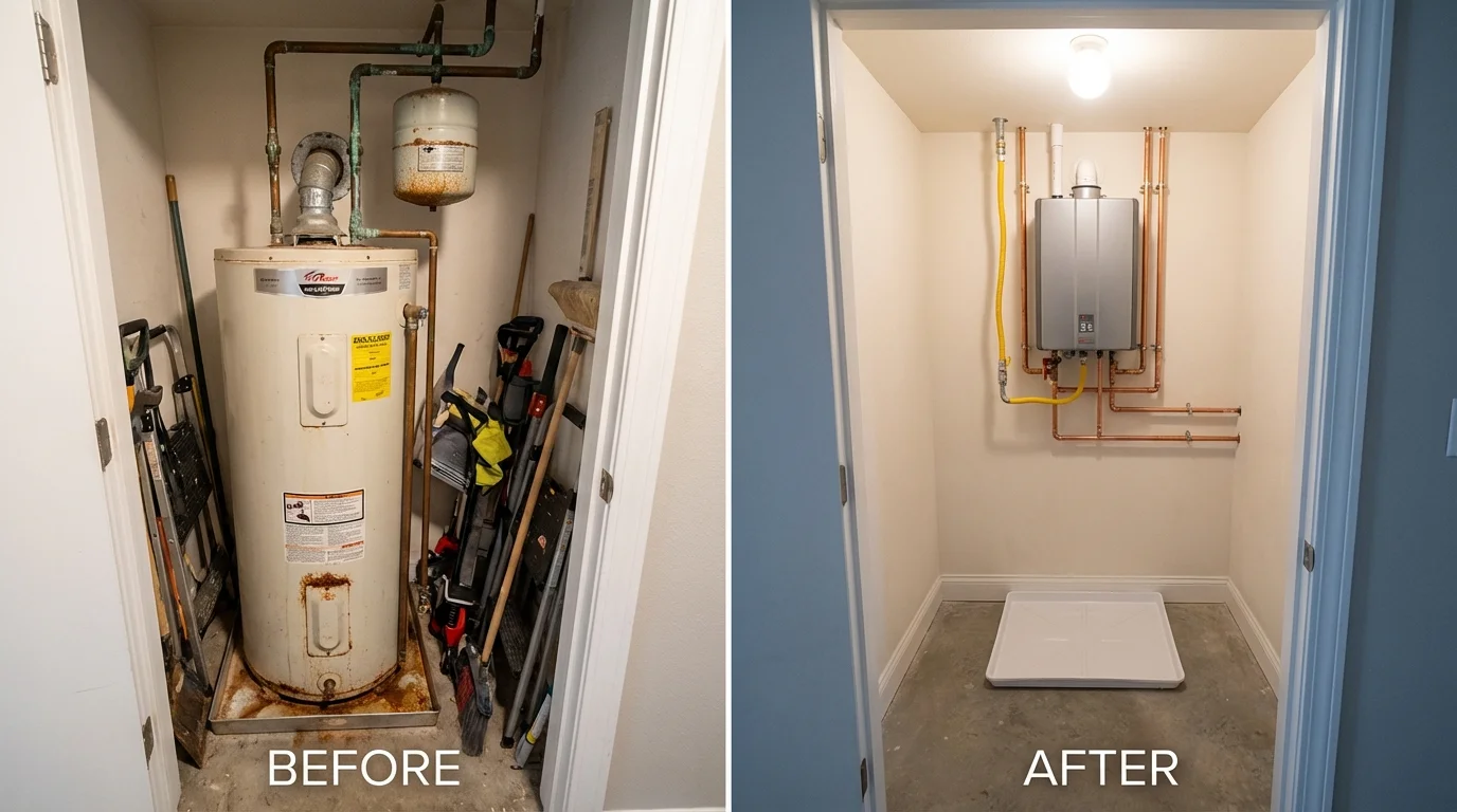 Tank water heater versus wall-mounted tankless unit comparison for Franklin, KY homeowners